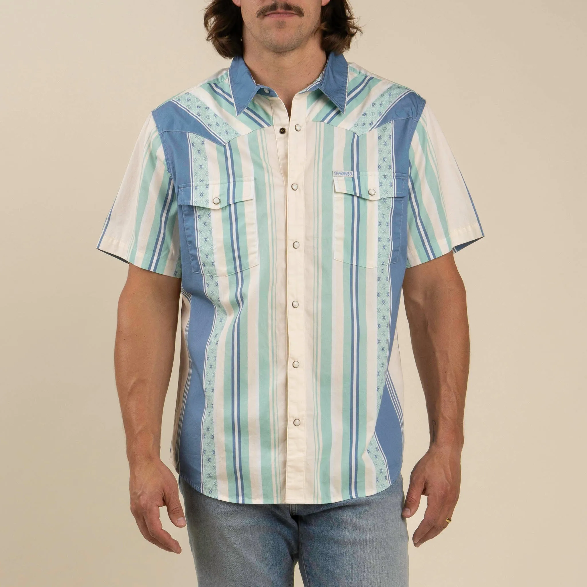 Serape Pearl Snap Short Sleeve