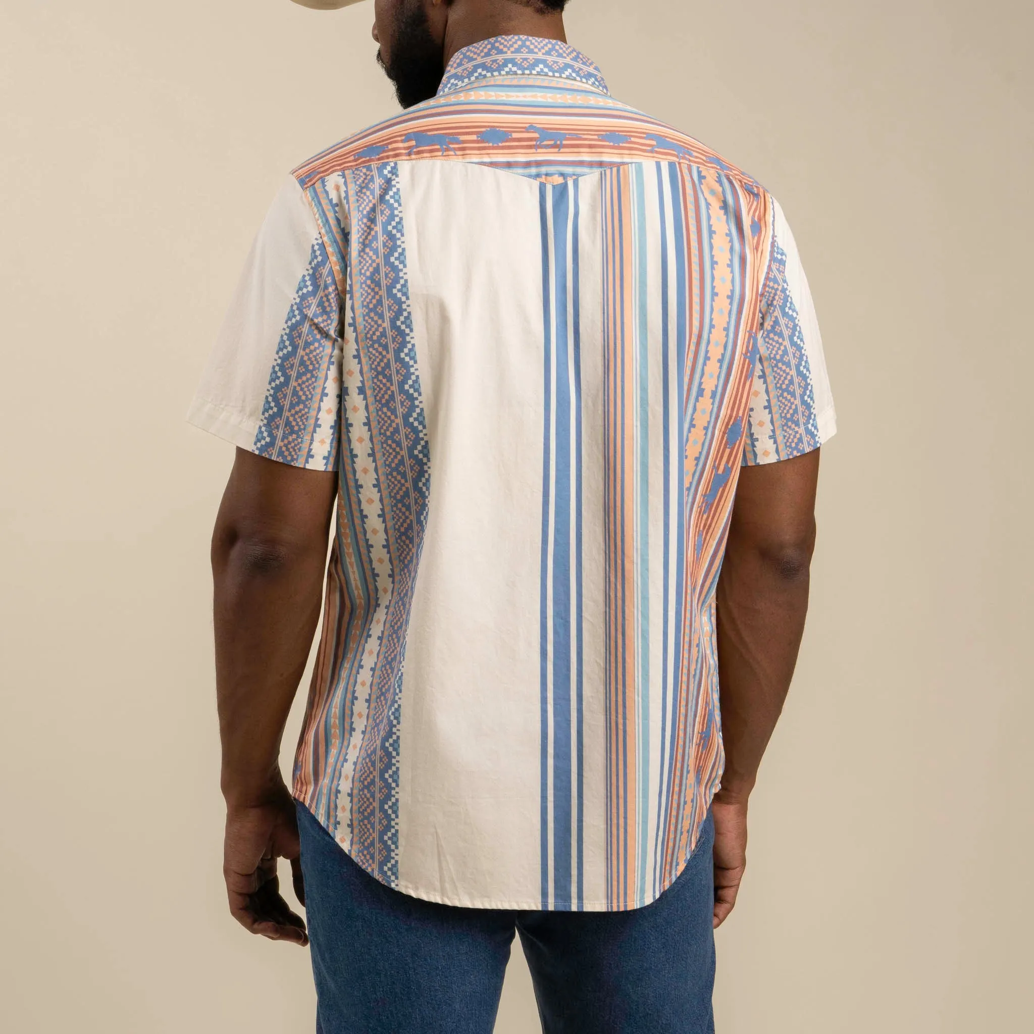 Serape Pearl Snap Short Sleeve