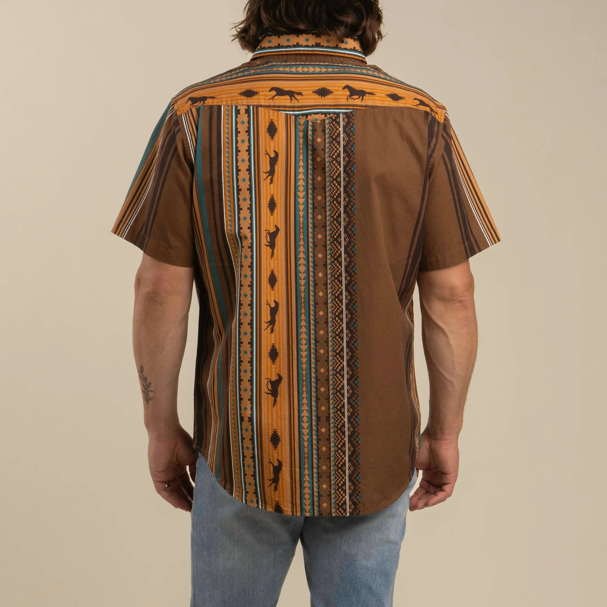 Serape Pearl Snap Short Sleeve