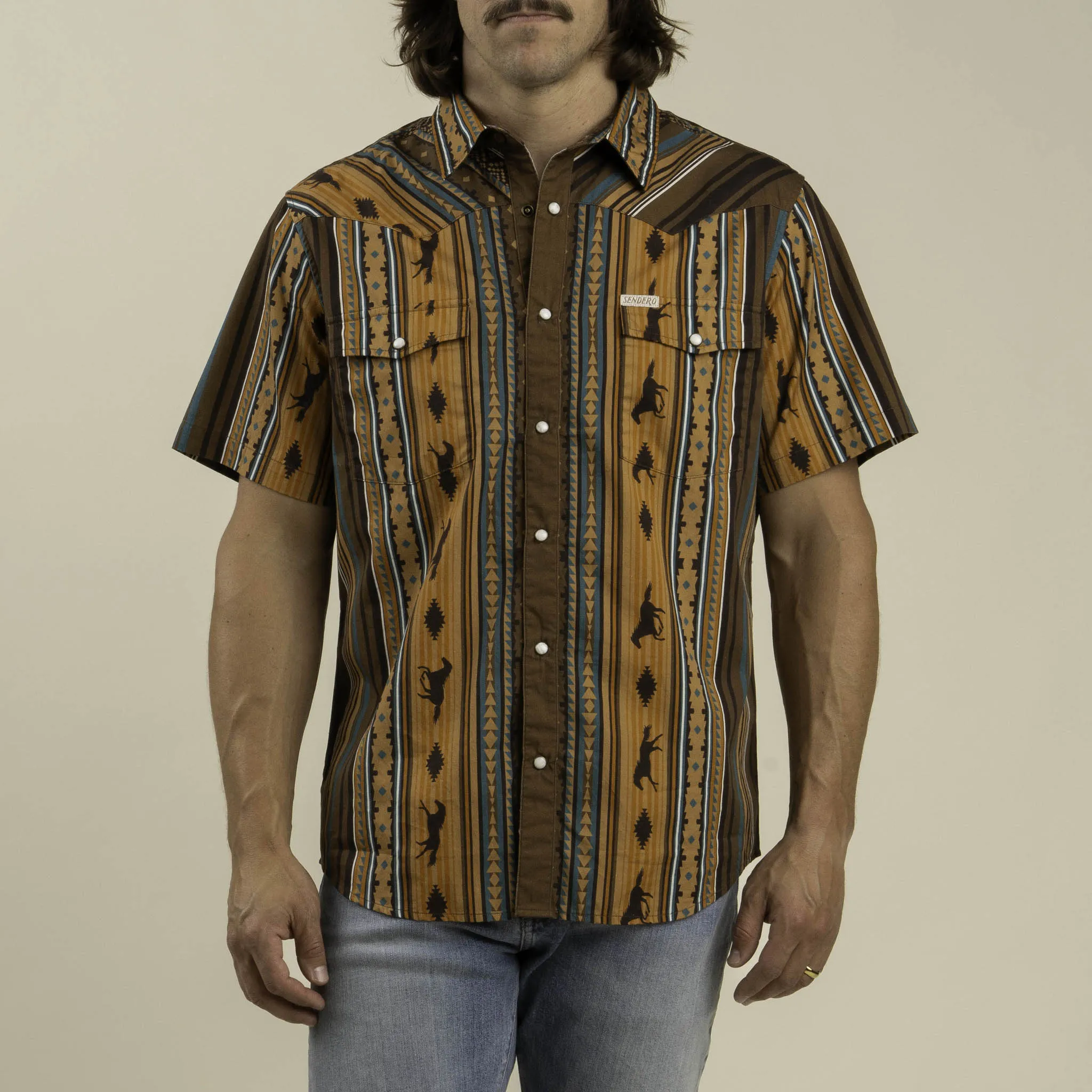 Serape Pearl Snap Short Sleeve