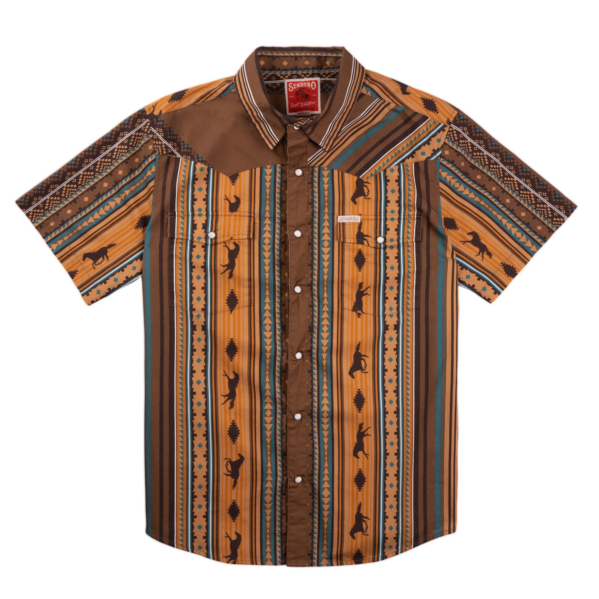Serape Pearl Snap Short Sleeve
