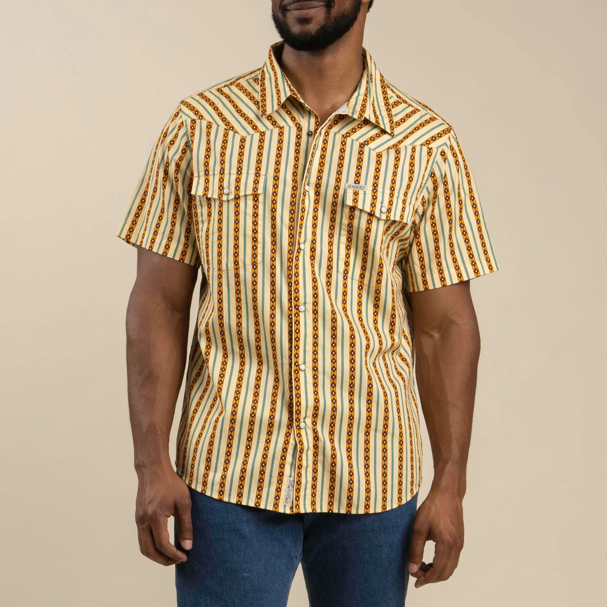 Serape Pearl Snap Short Sleeve