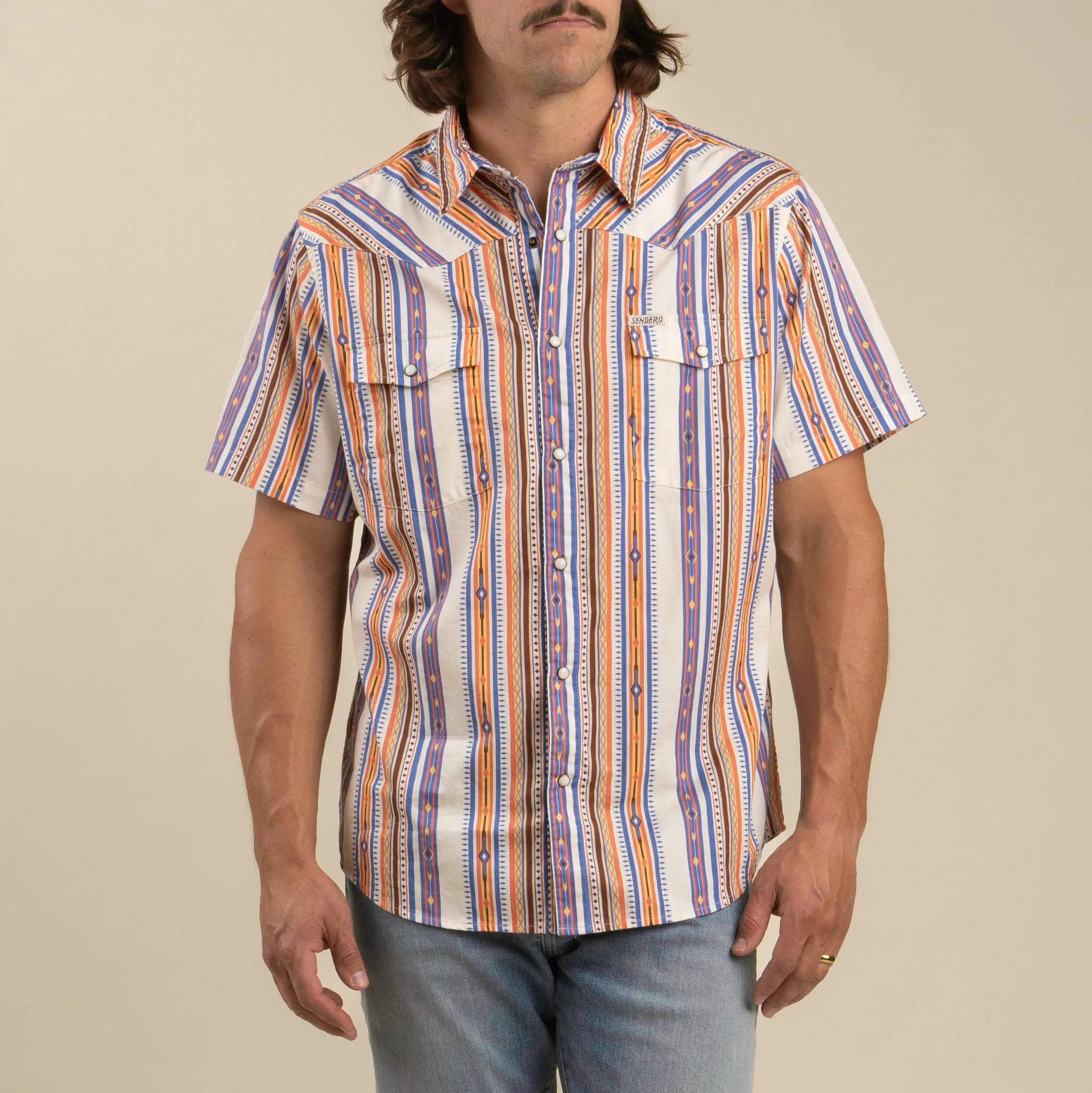 Serape Pearl Snap Short Sleeve