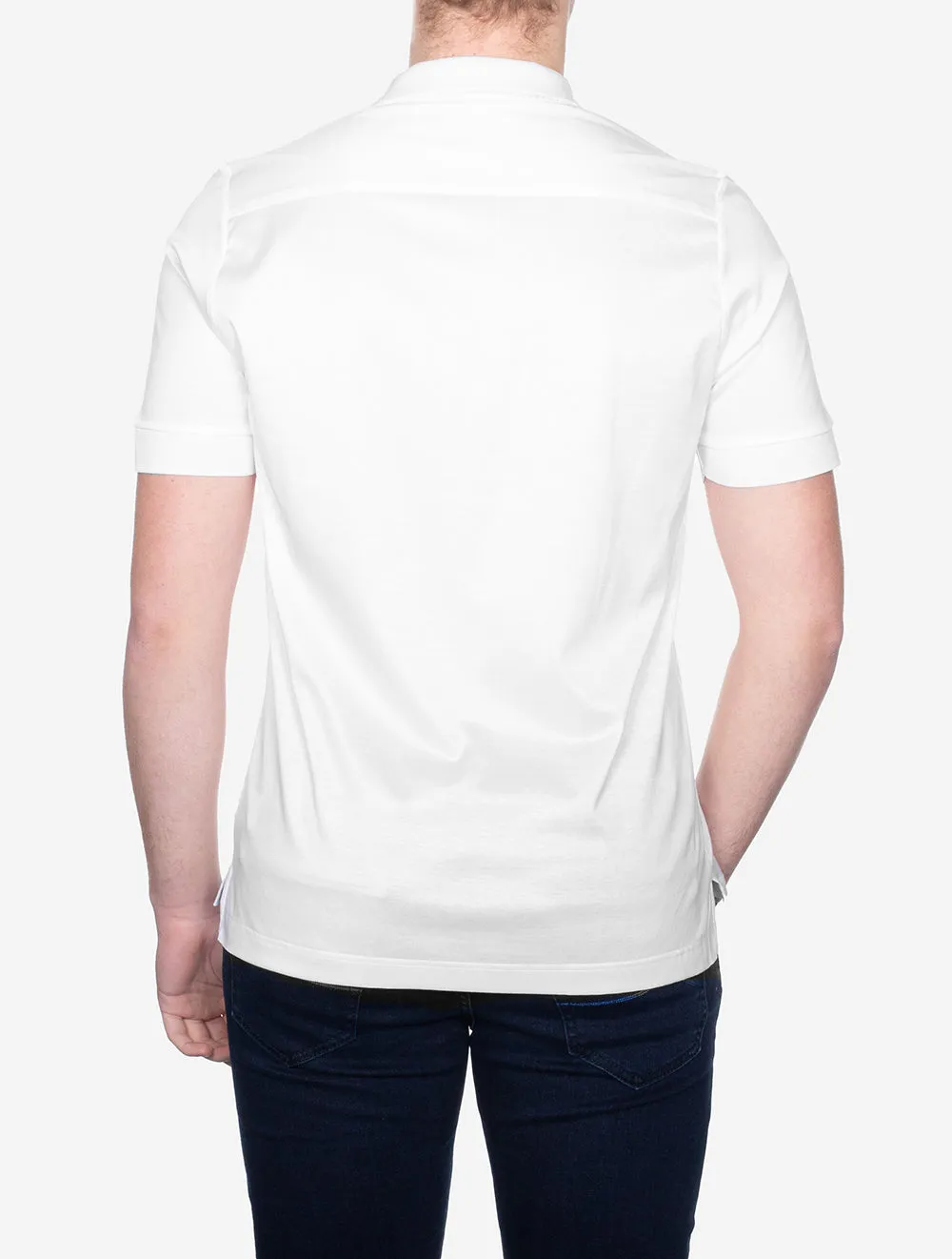 Short Sleeve 2 Button Polo White