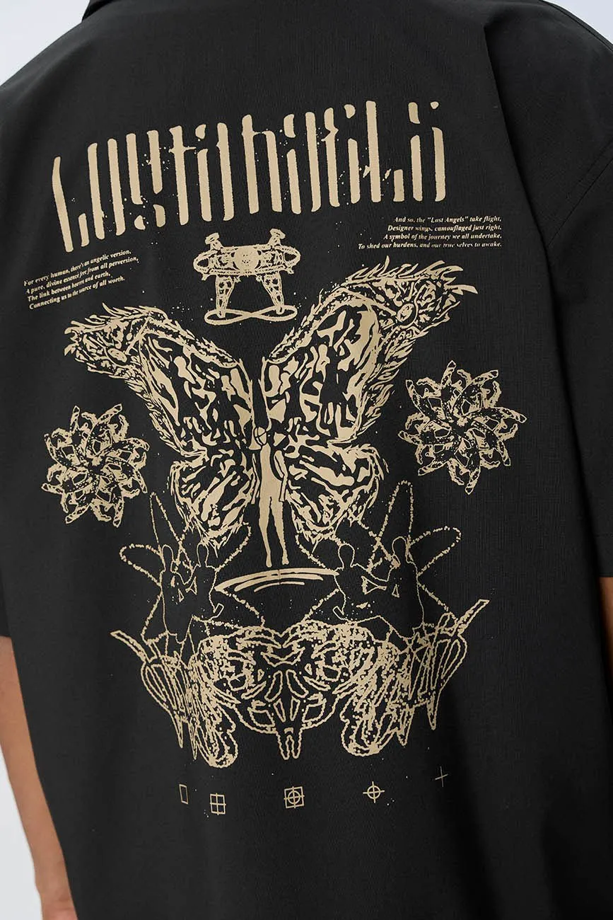 Short Sleeve Black Shirt // Lost Angels