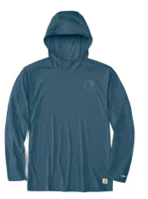 Spring 2025 Force Sun Defender Lightweight Long-Sleeve Hooded Logo Graphic T-Shirt - Storm Blue Heather