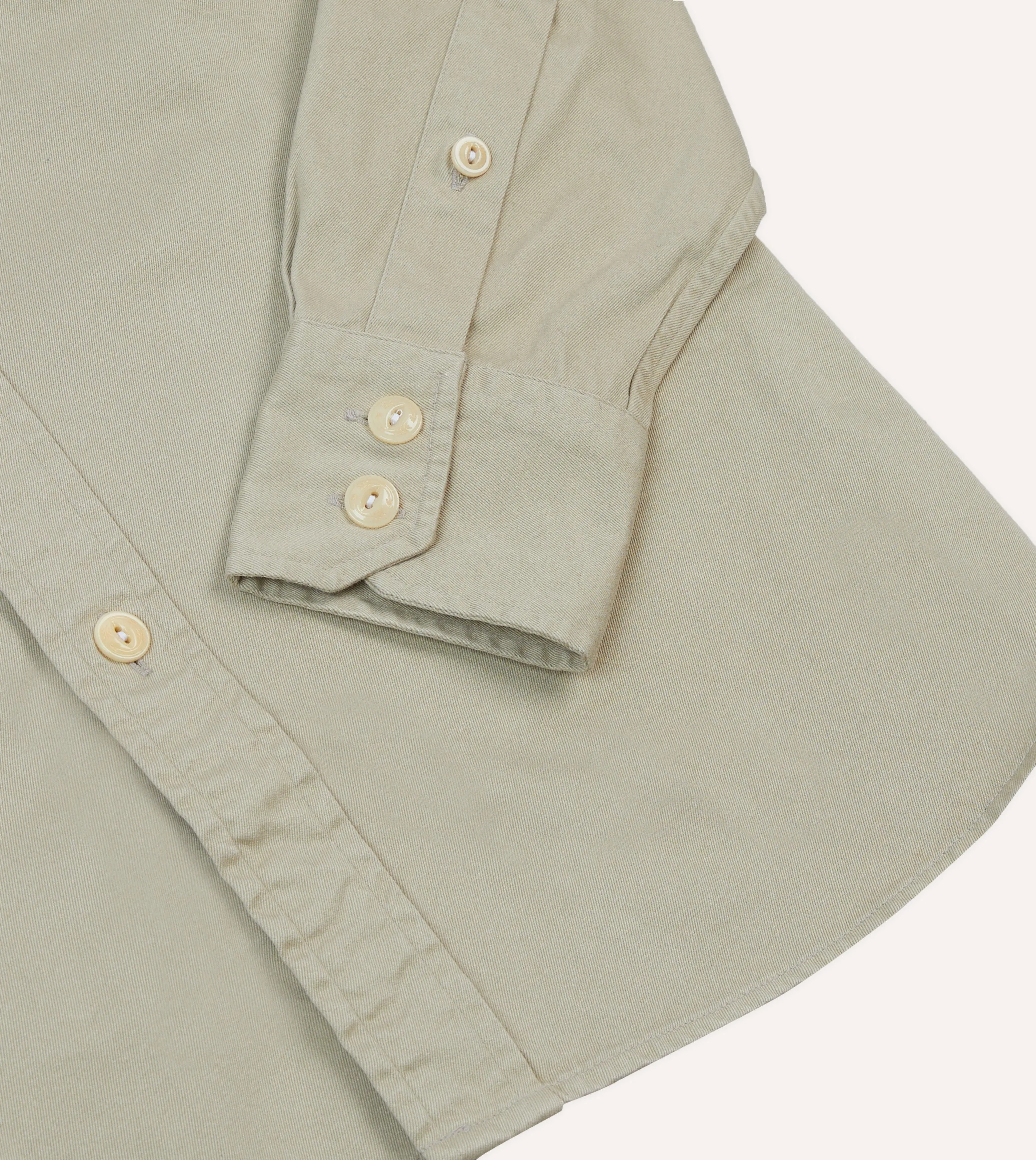 Stone Cotton Long Point Collar Work Shirt
