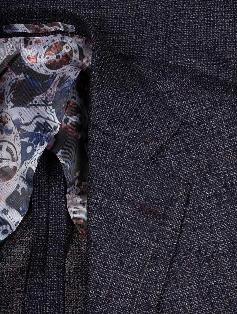 Subtle Check Sports Jacket Navy