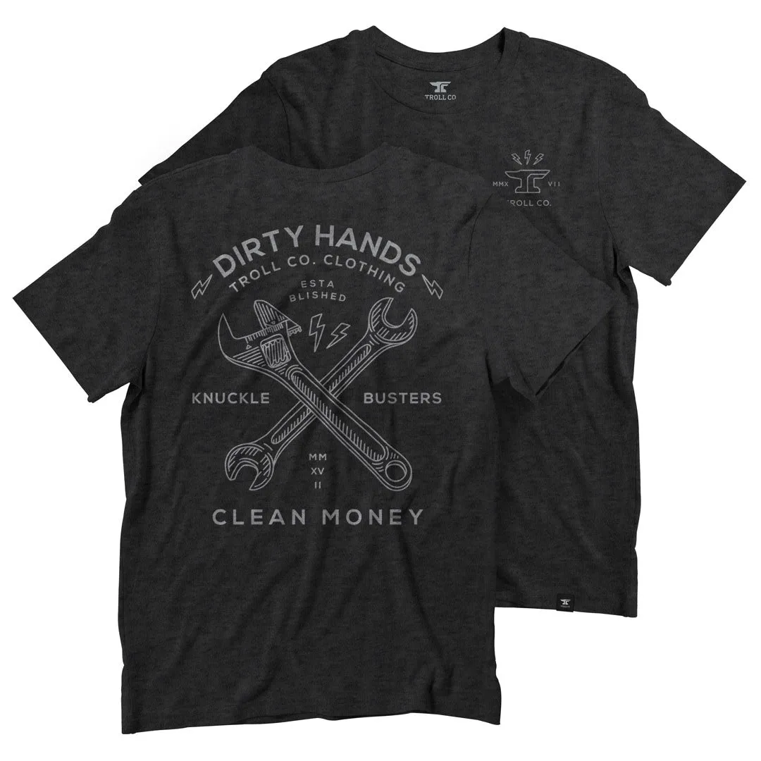 Troll Co. Men's Dirty Hands Twisting Wrenches Short Sleeve T-Shirt