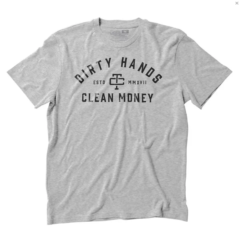 Troll Co. Men's "Dirty Hands Clean Money" Classic Short Sleeve Crewneck T-Shirt_Nickel