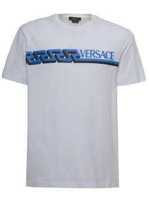 Versace Logo Printed Crewneck T-Shirt