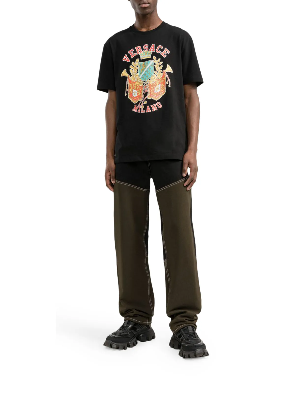Versace Logo Printed Crewneck T-Shirt