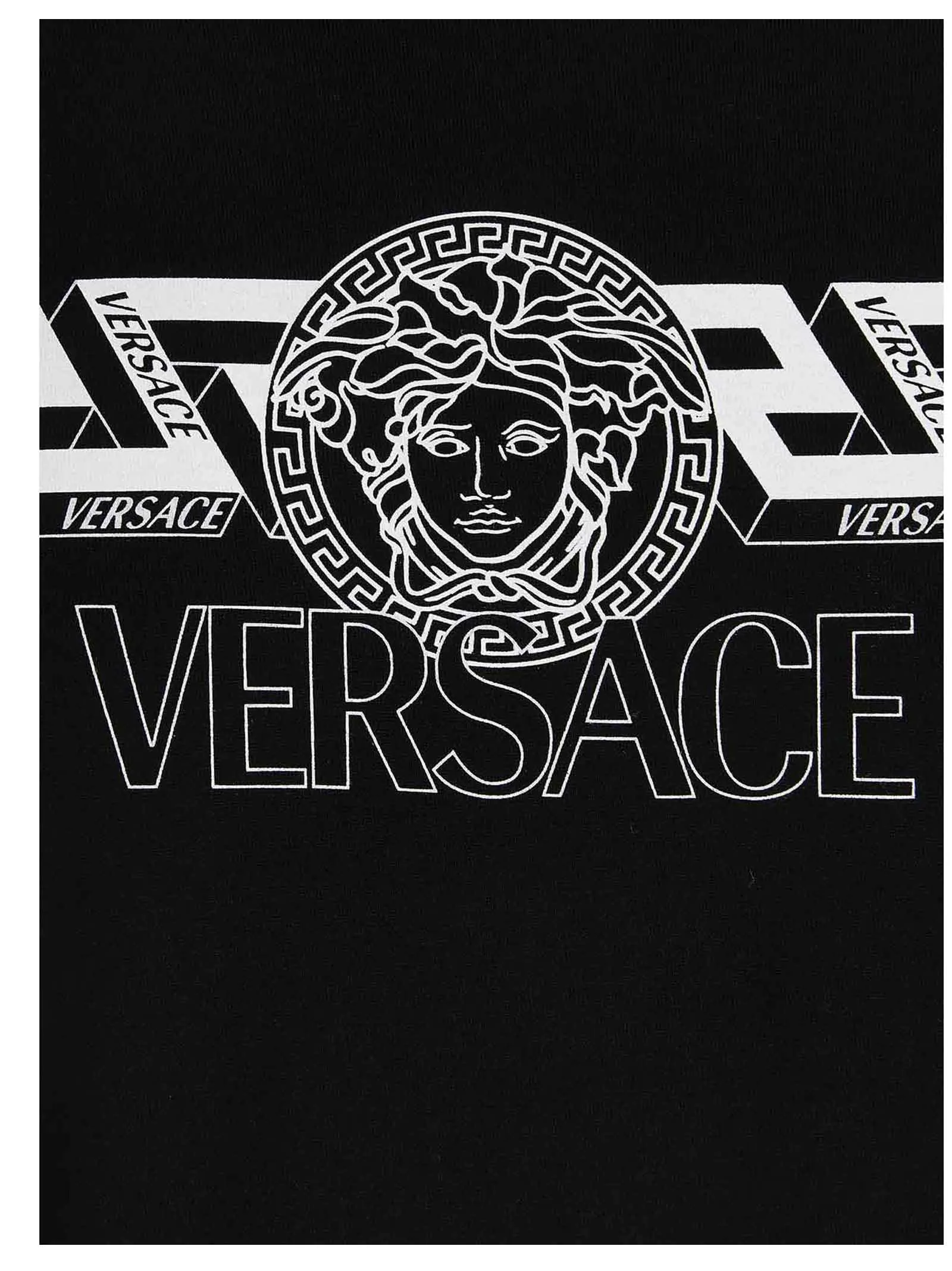 Versace Logo Printed Crewneck T-Shirt