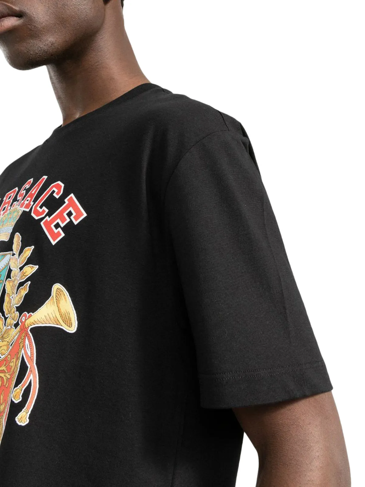 Versace Logo Printed Crewneck T-Shirt