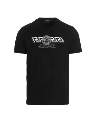 Versace Logo Printed Crewneck T-Shirt