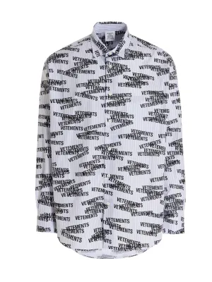 Vetements All-Over Logo Printed Shirt