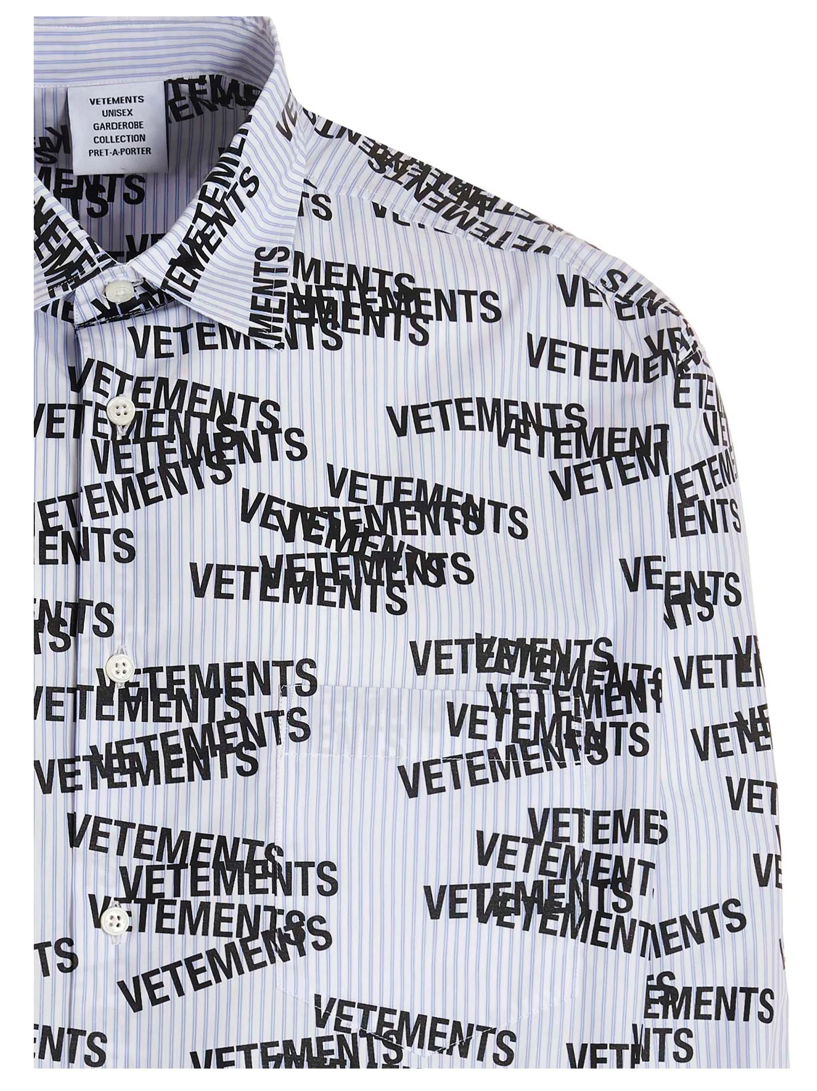 Vetements All-Over Logo Printed Shirt