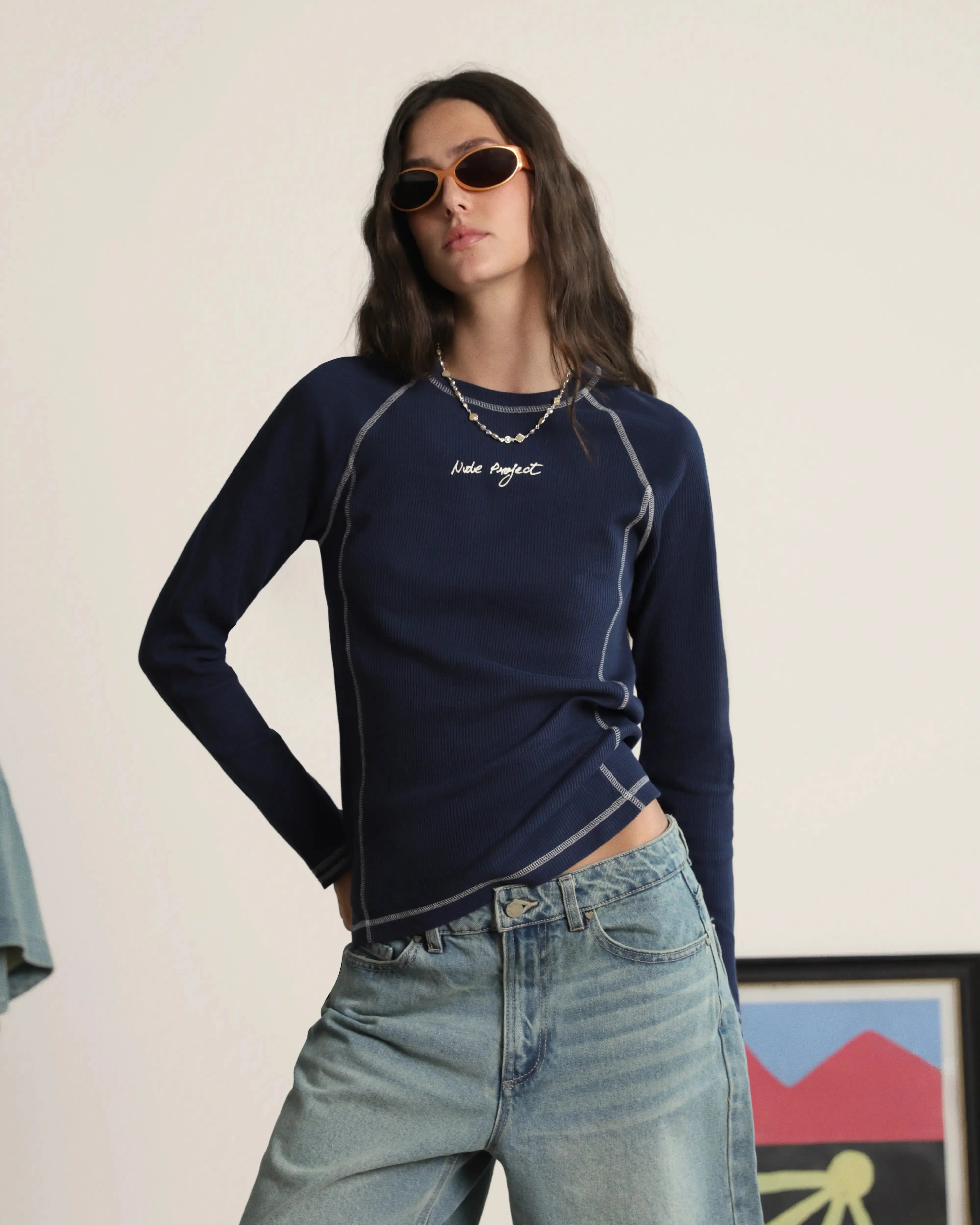 Waffle Long-Sleeve Tee 2 Pack Cocoa/Navy