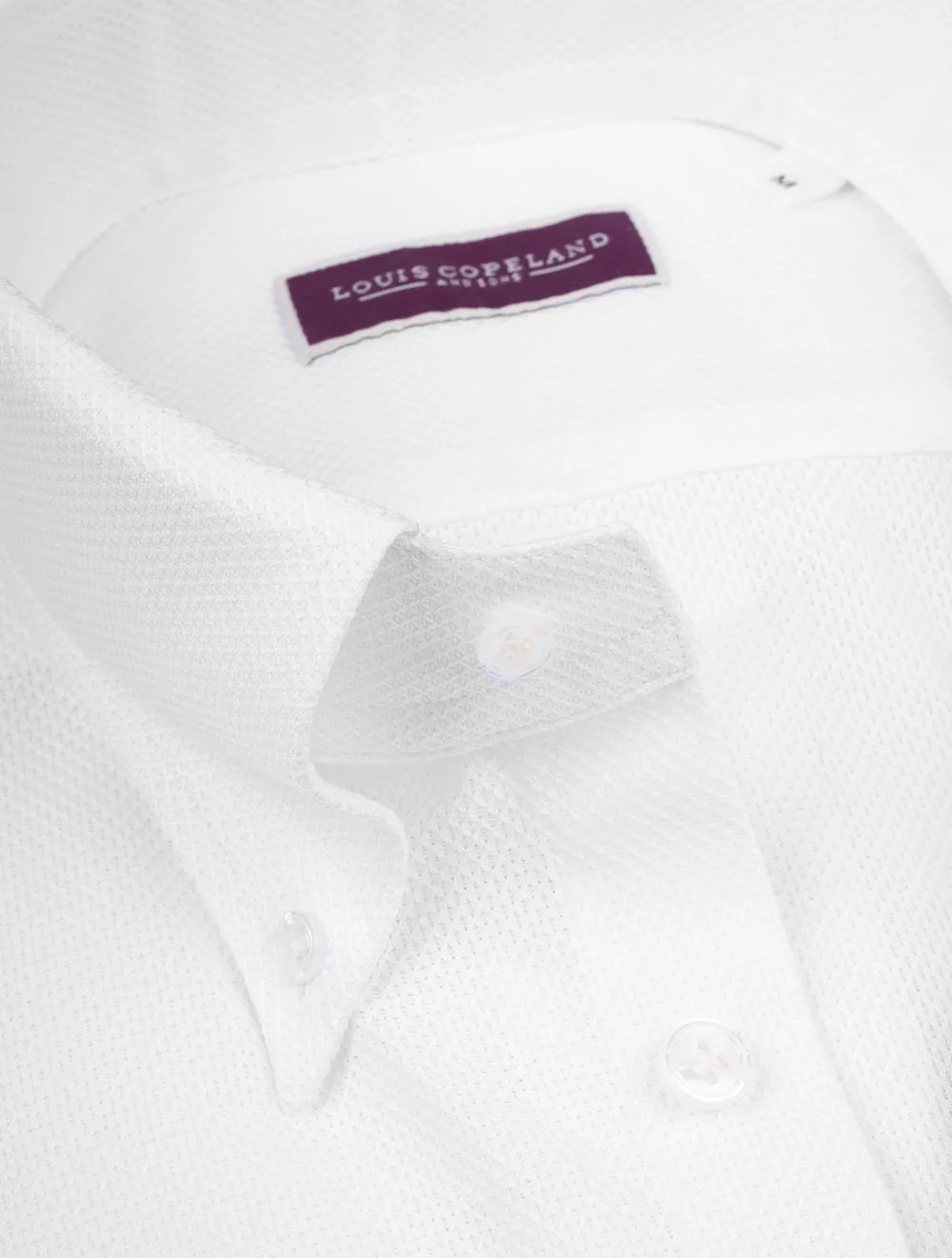 Waffle Pique Buttondown Shirt White