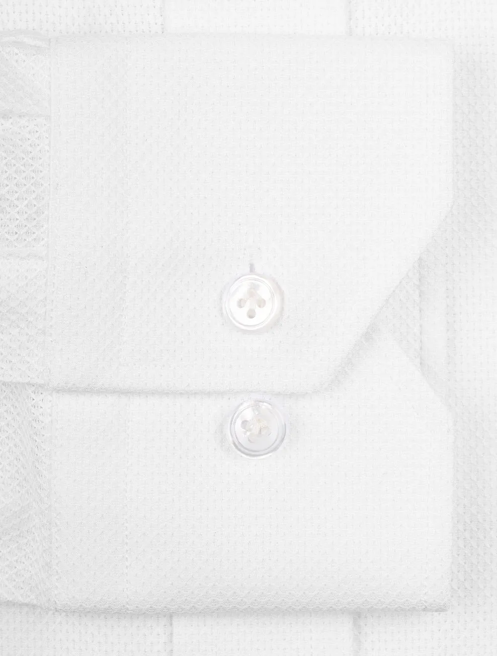 Waffle Pique Buttondown Shirt White