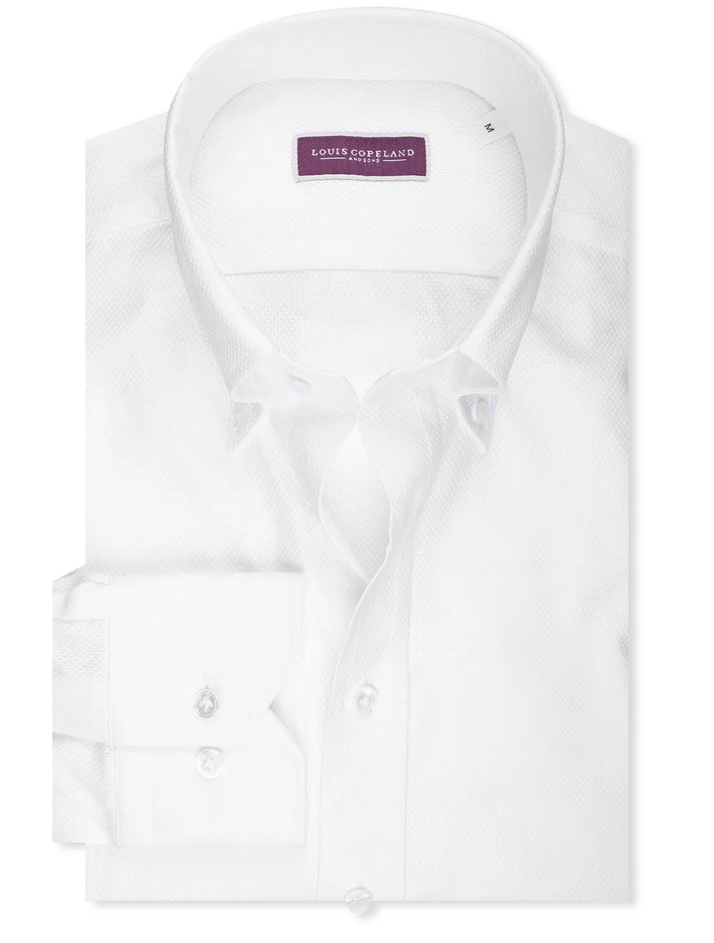 Waffle Pique Buttondown Shirt White