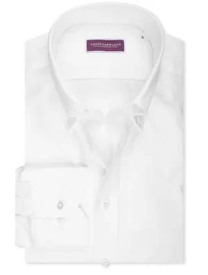 Waffle Pique Buttondown Shirt White