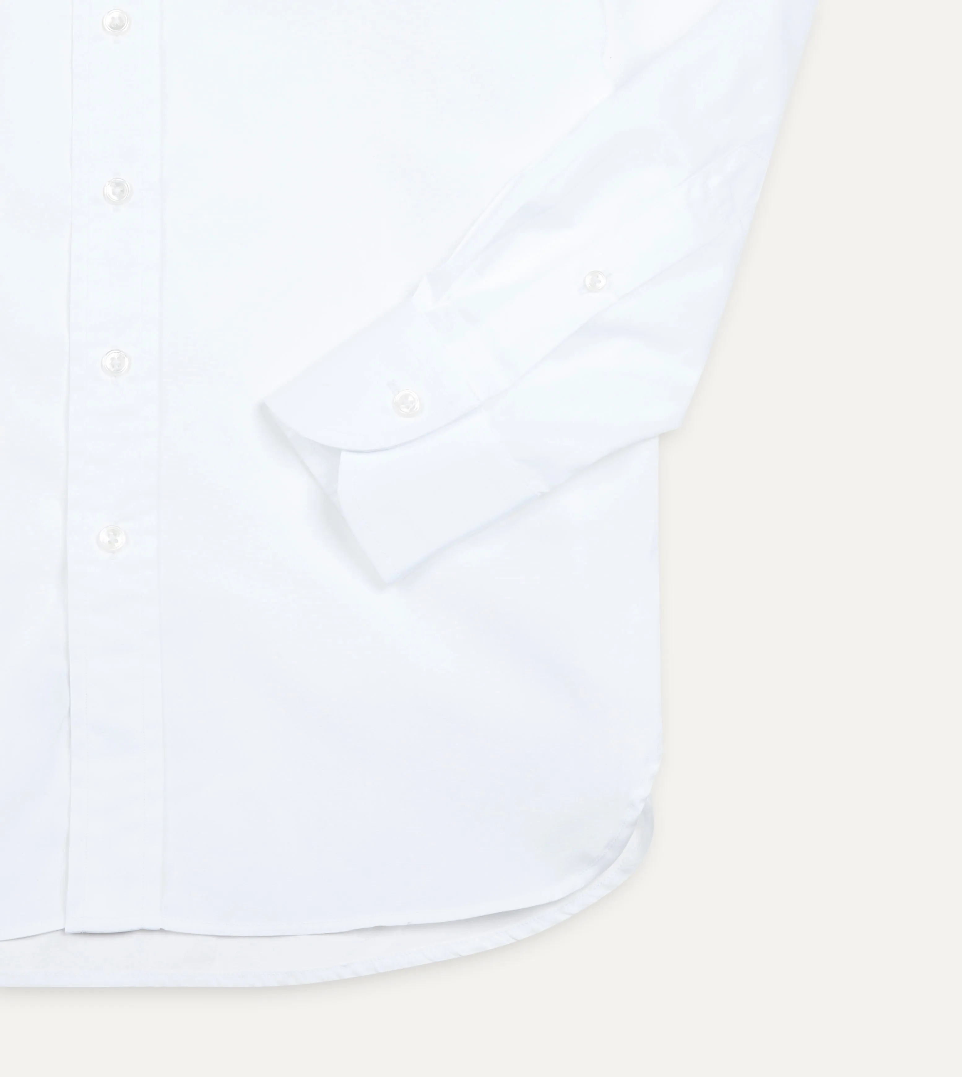 White Cotton Spread Collar Poplin Shirt