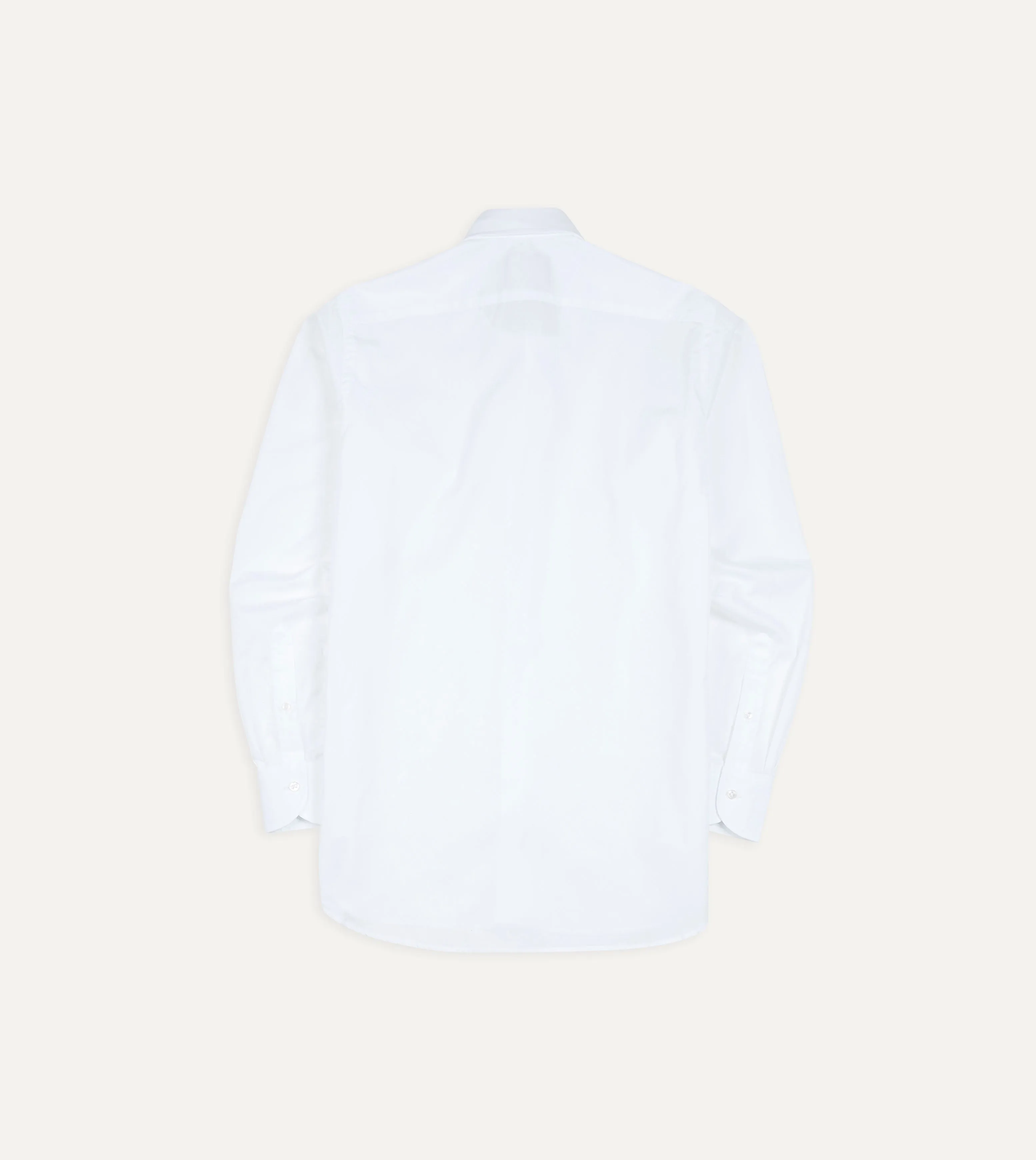 White Cotton Spread Collar Poplin Shirt