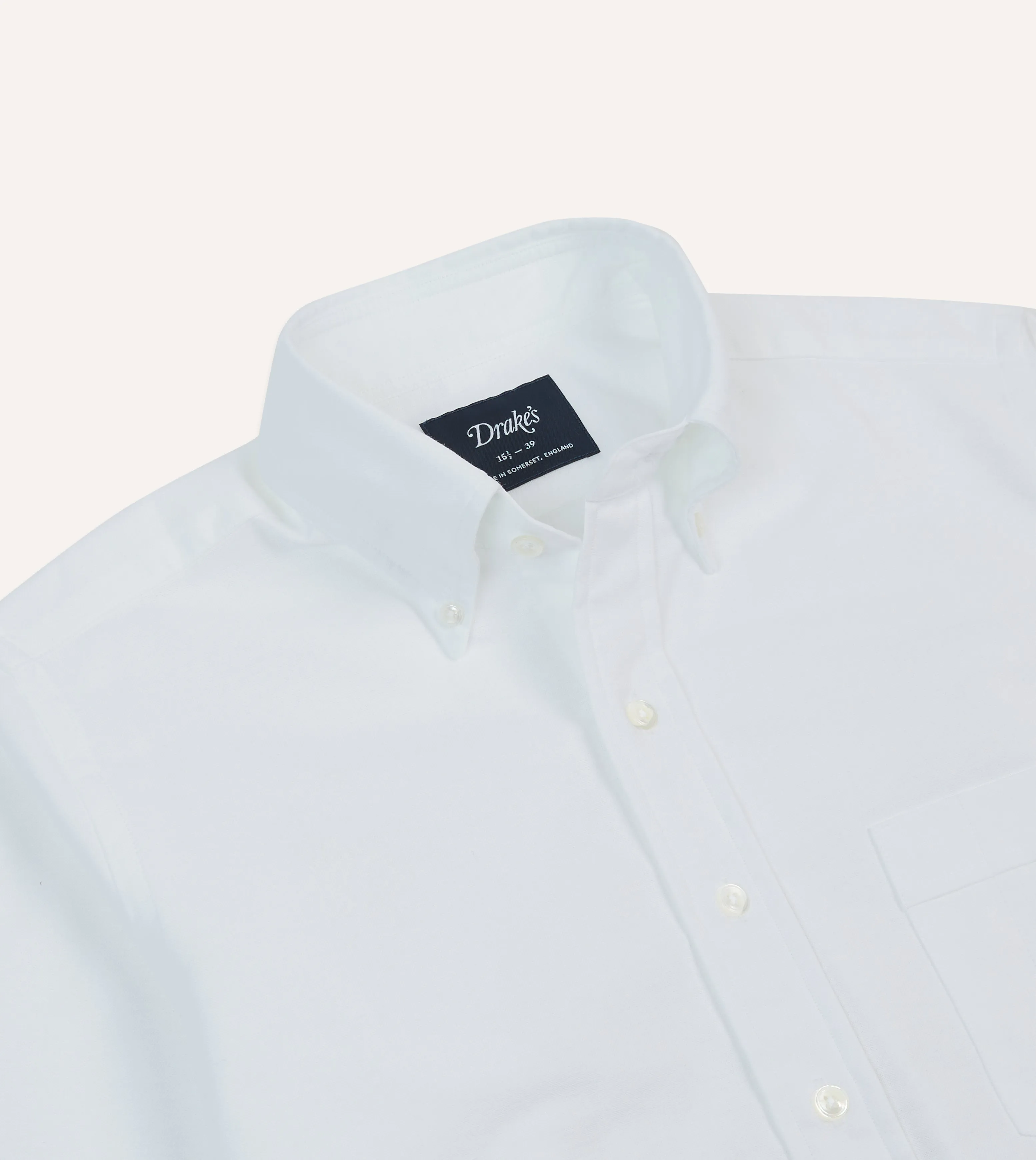 White Oxford Cotton Cloth Button-Down Shirt