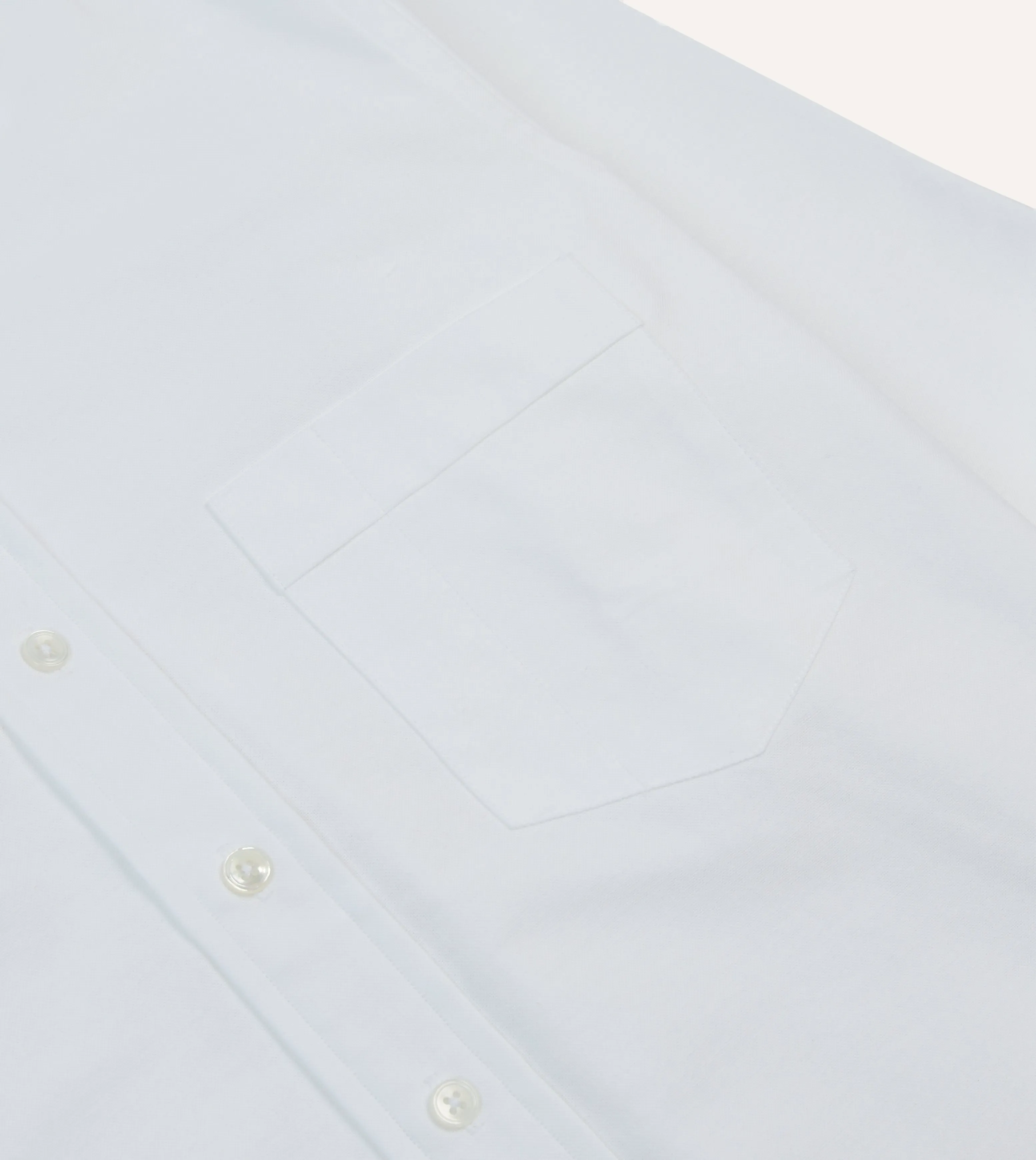 White Oxford Cotton Cloth Button-Down Shirt