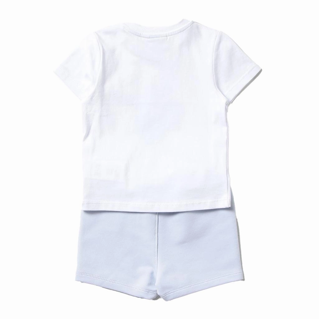 White Colorblock Logo Outfit