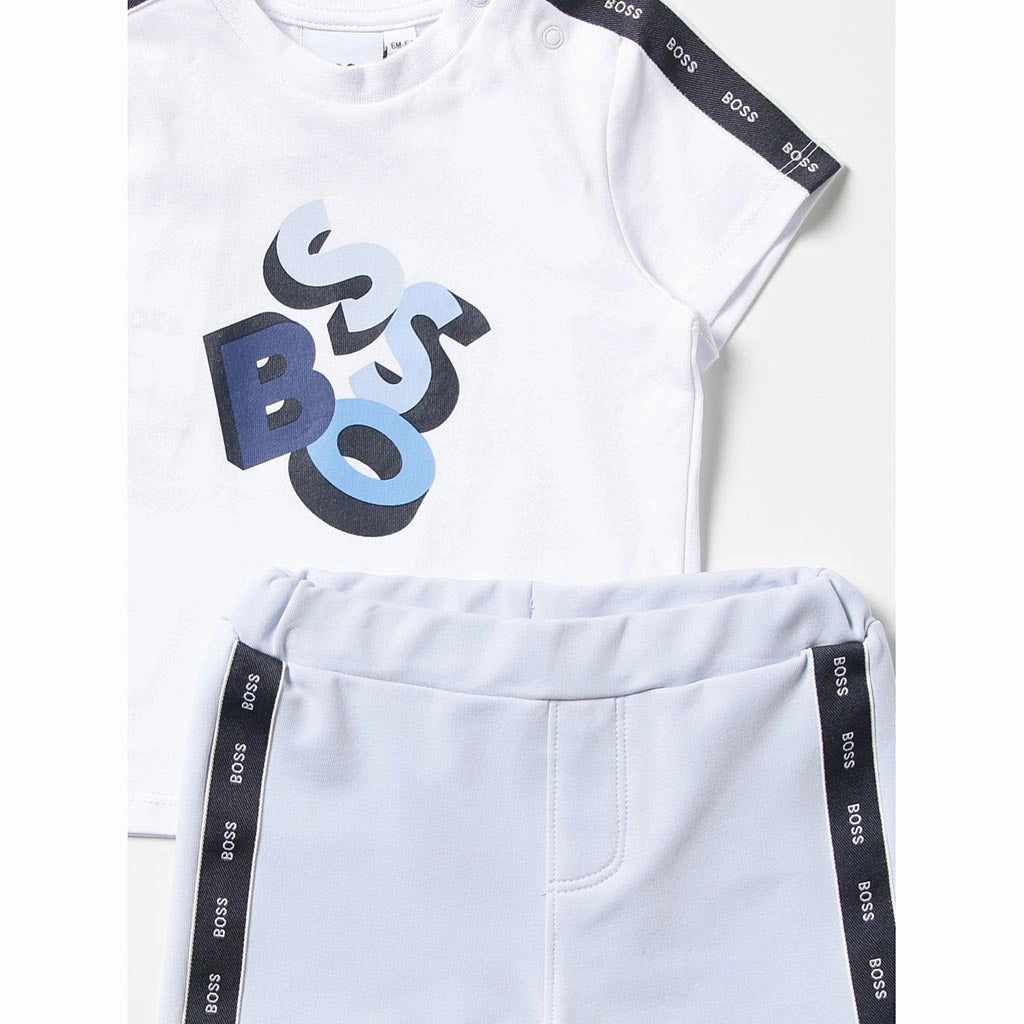 White Colorblock Logo Outfit