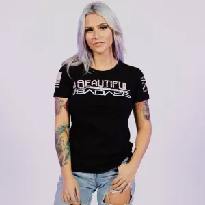 Women's Beautiful Badass Ombre T-Shirt- Black