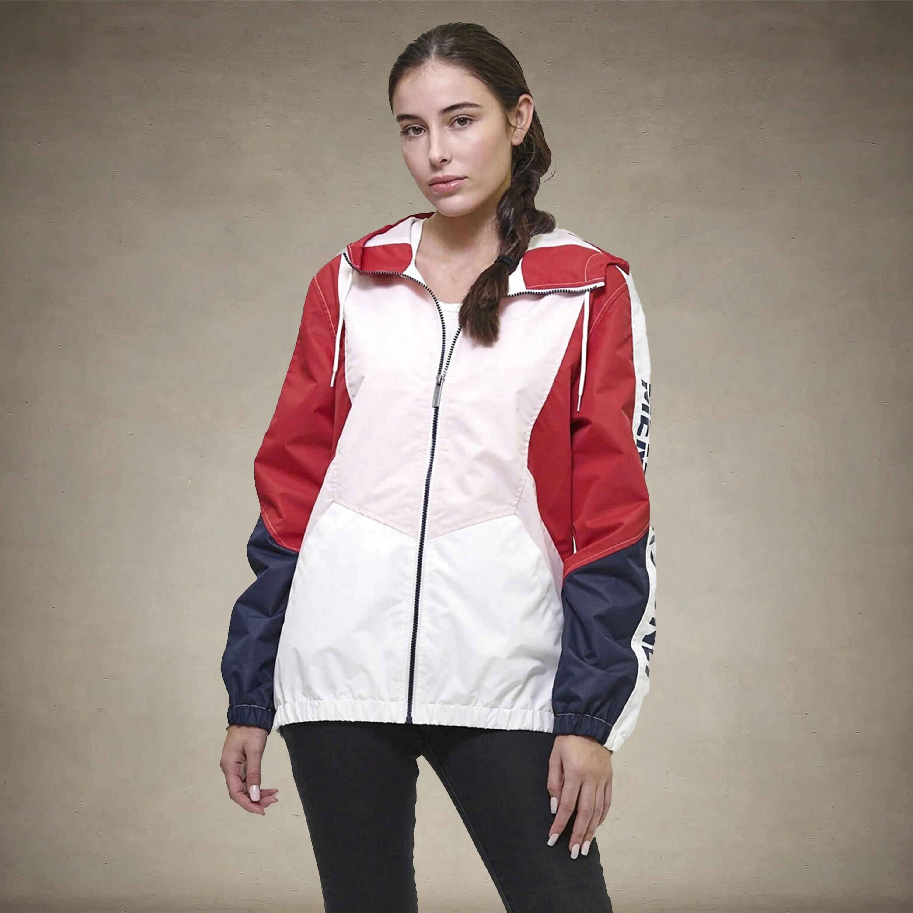 Women's Color Block Poly Taslon Zip Front Jacket - FINAL SALE