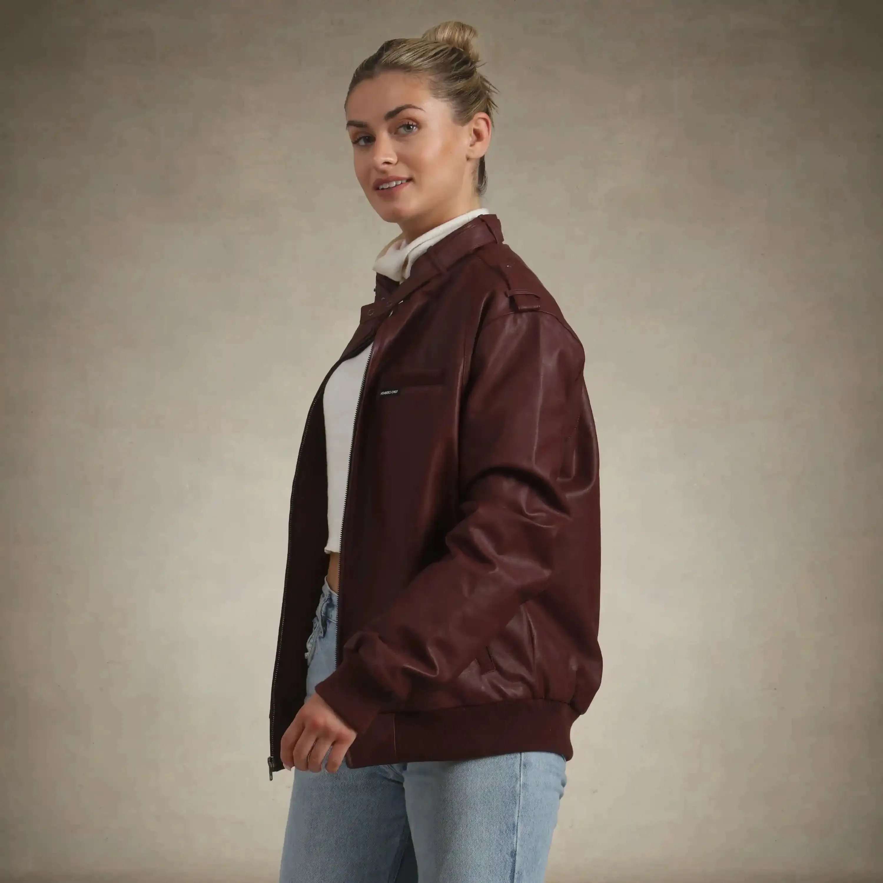 Women's Faux Leather Iconic Racer Oversized Jacket