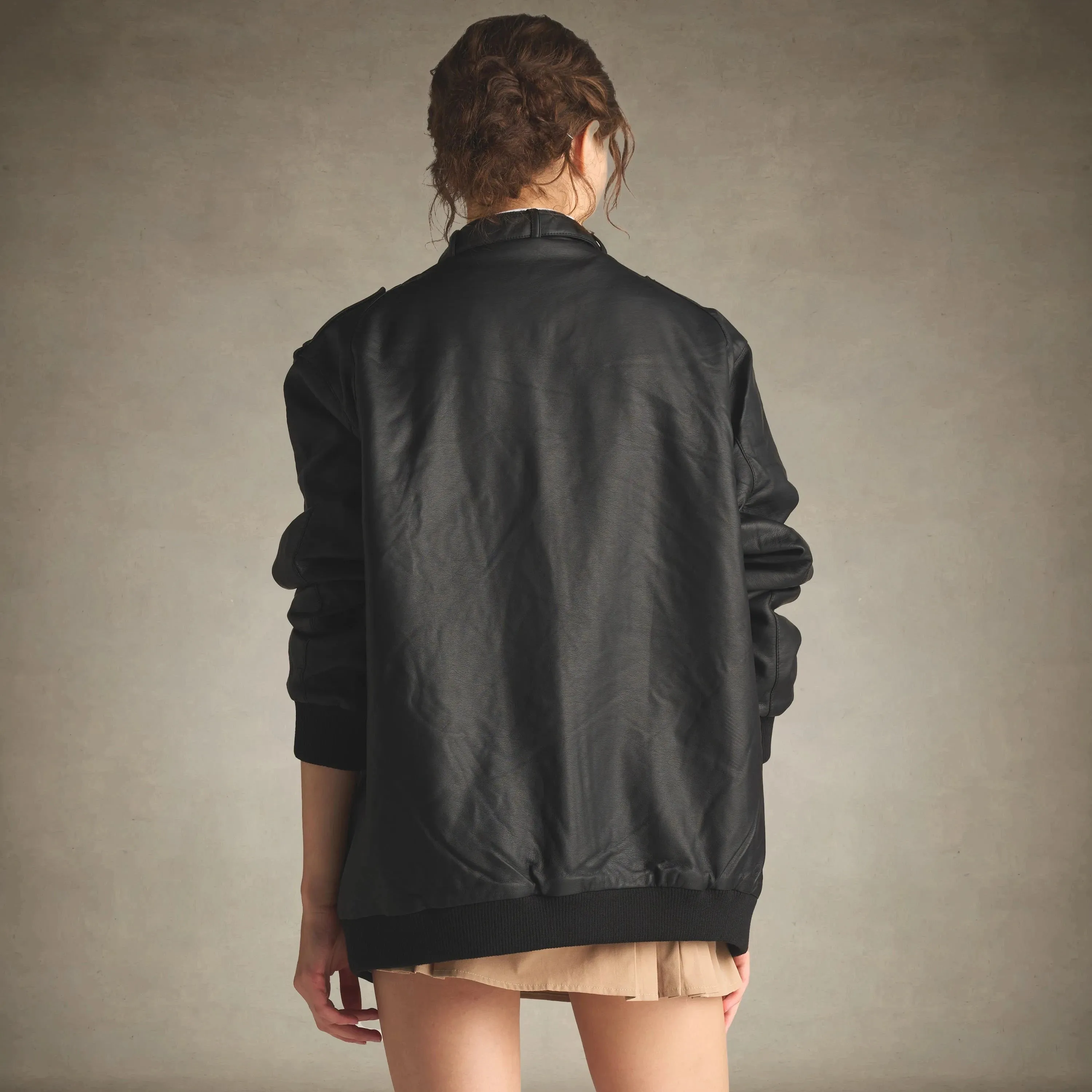 Women's Faux Leather Iconic Racer Oversized Jacket