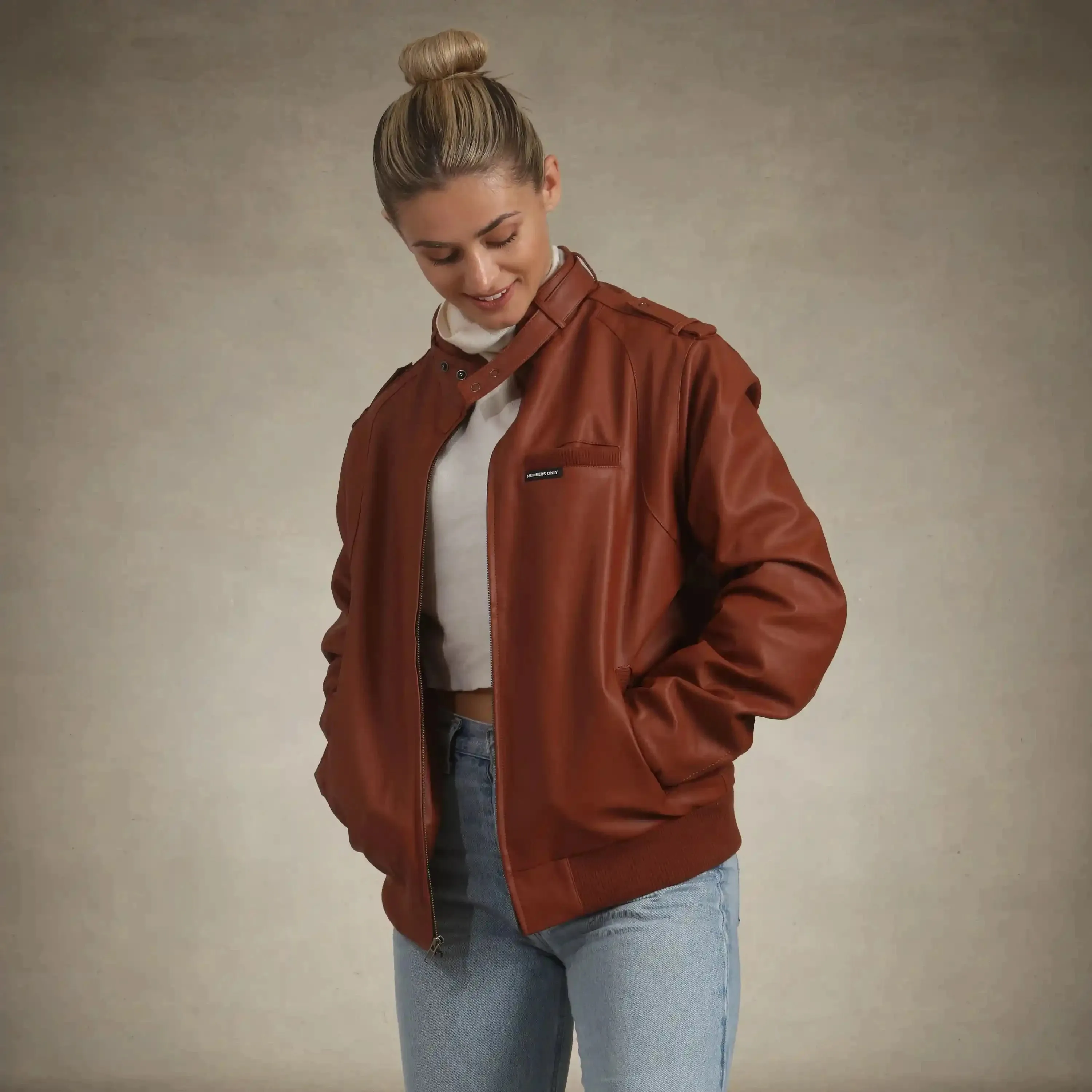 Women's Faux Leather Iconic Racer Oversized Jacket
