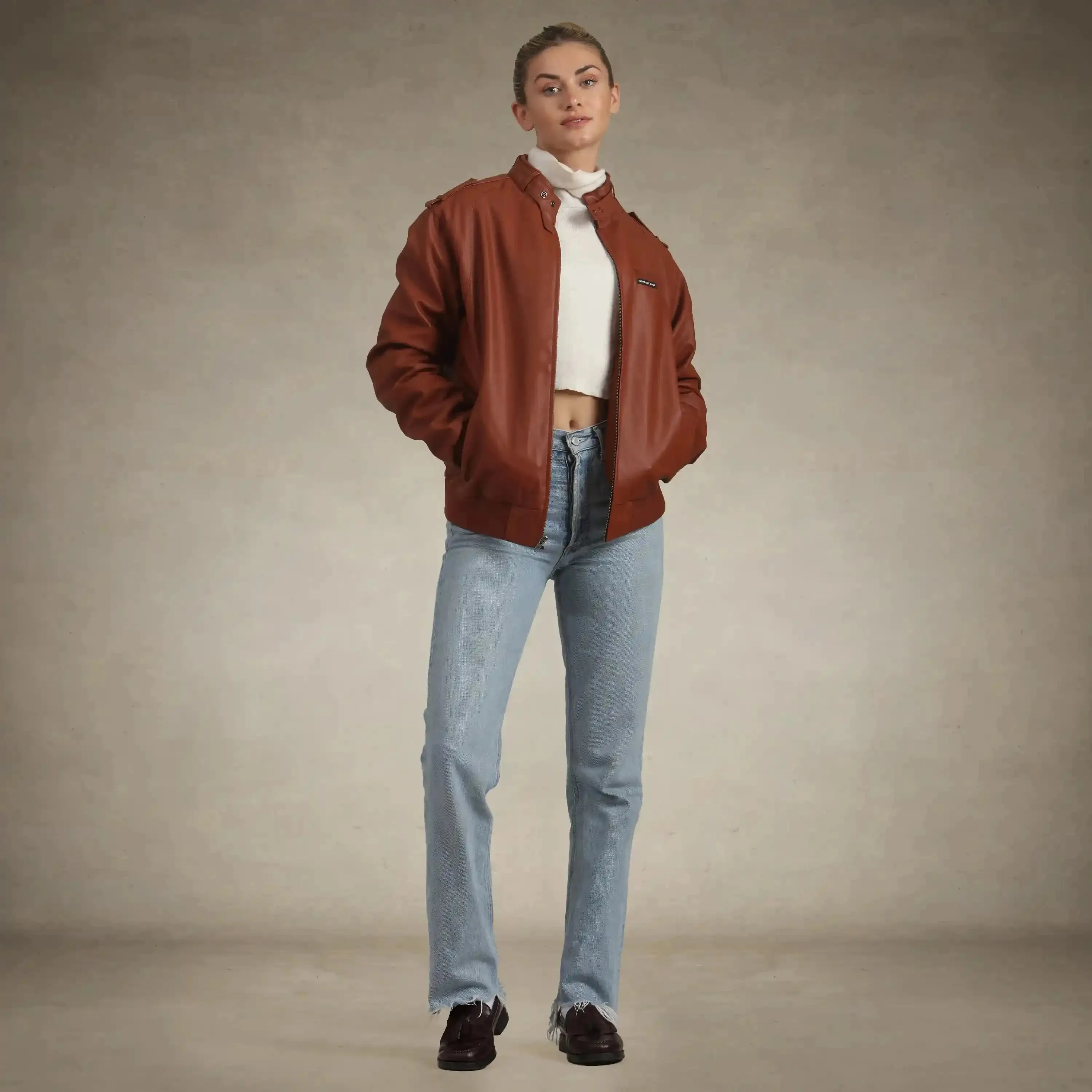 Women's Faux Leather Iconic Racer Oversized Jacket