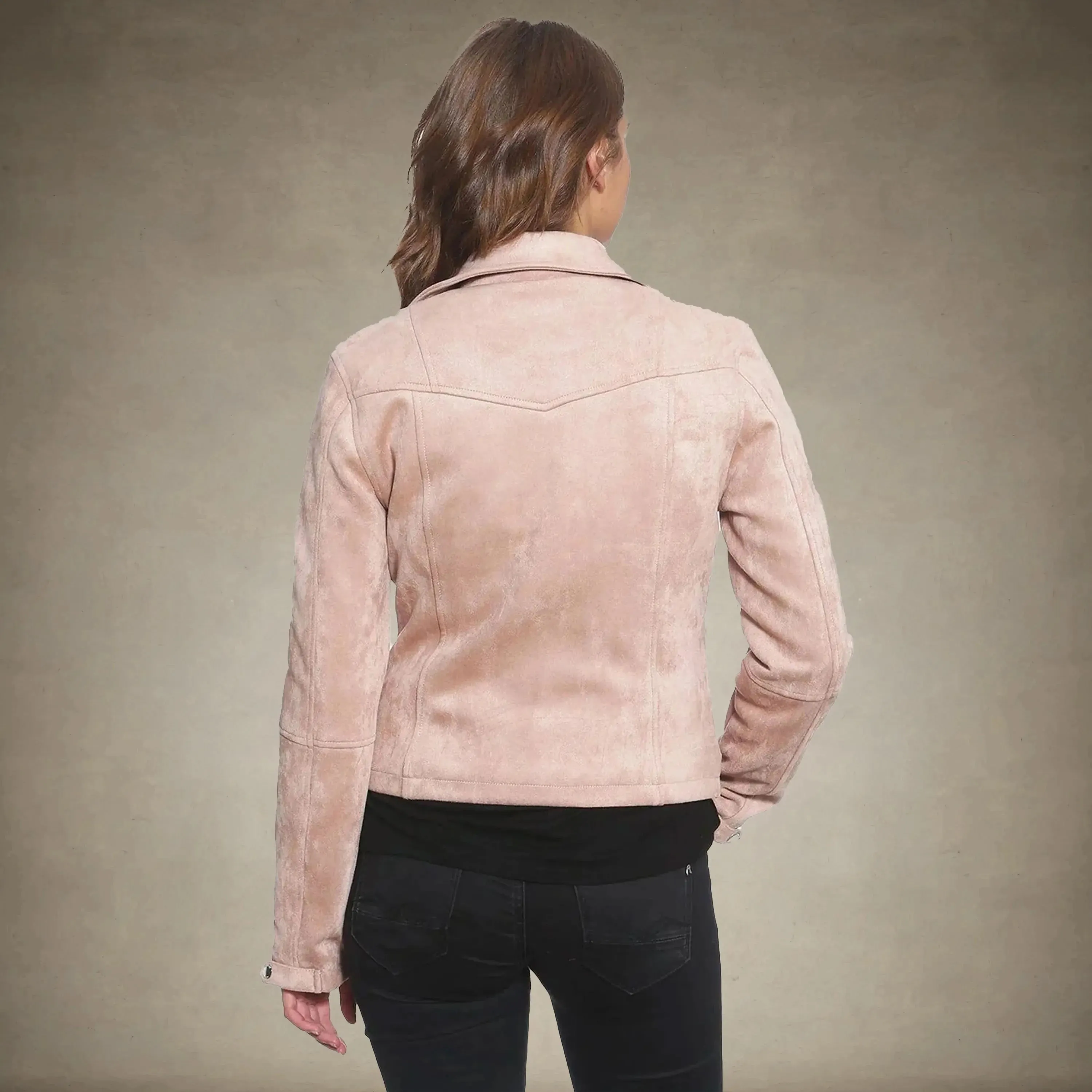 Women's Faux Suede Biker Jacket - FINAL SALE