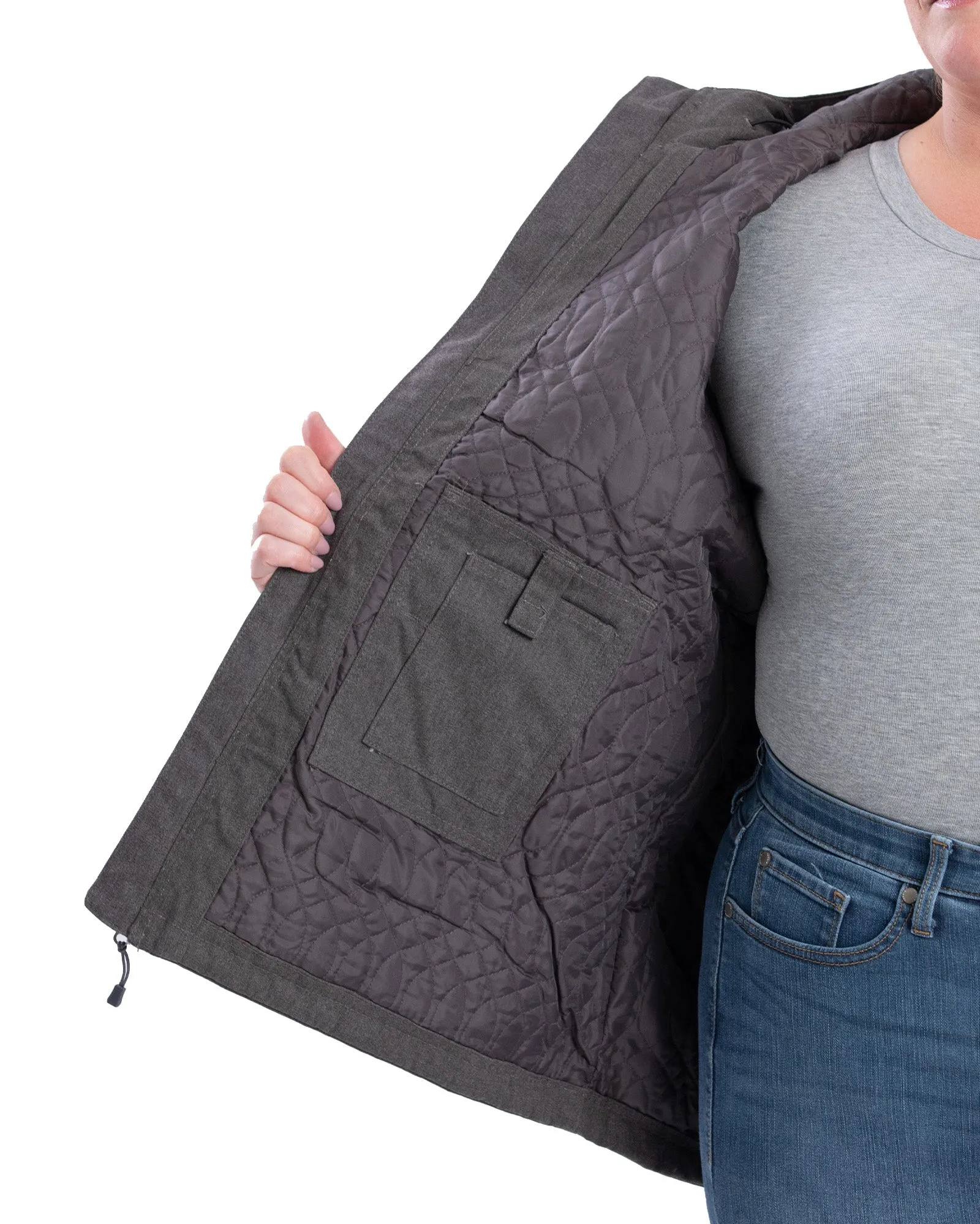 Women's Heathered Duck Hooded Jacket