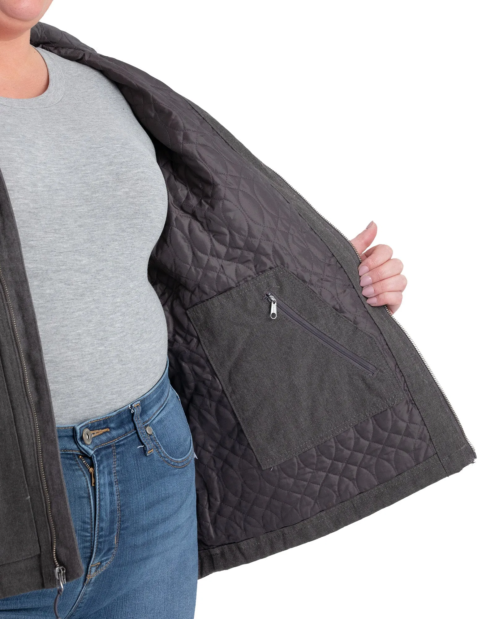 Women's Heathered Duck Hooded Jacket