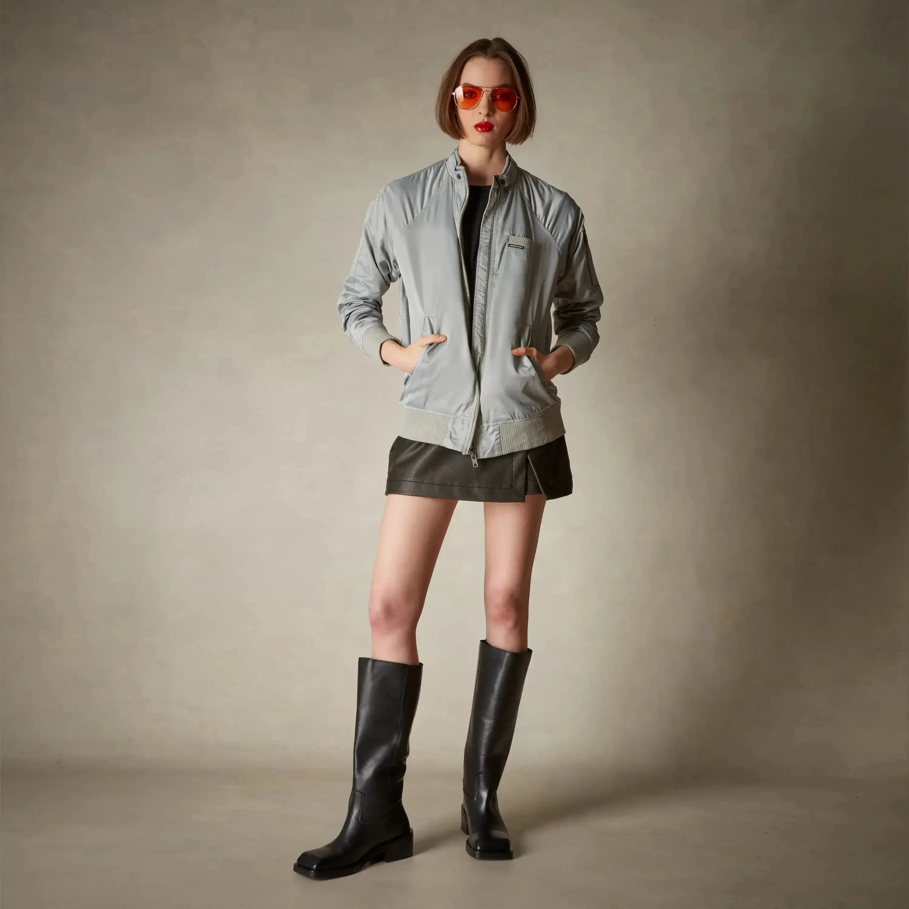 Women's Satin Bomber Jacket