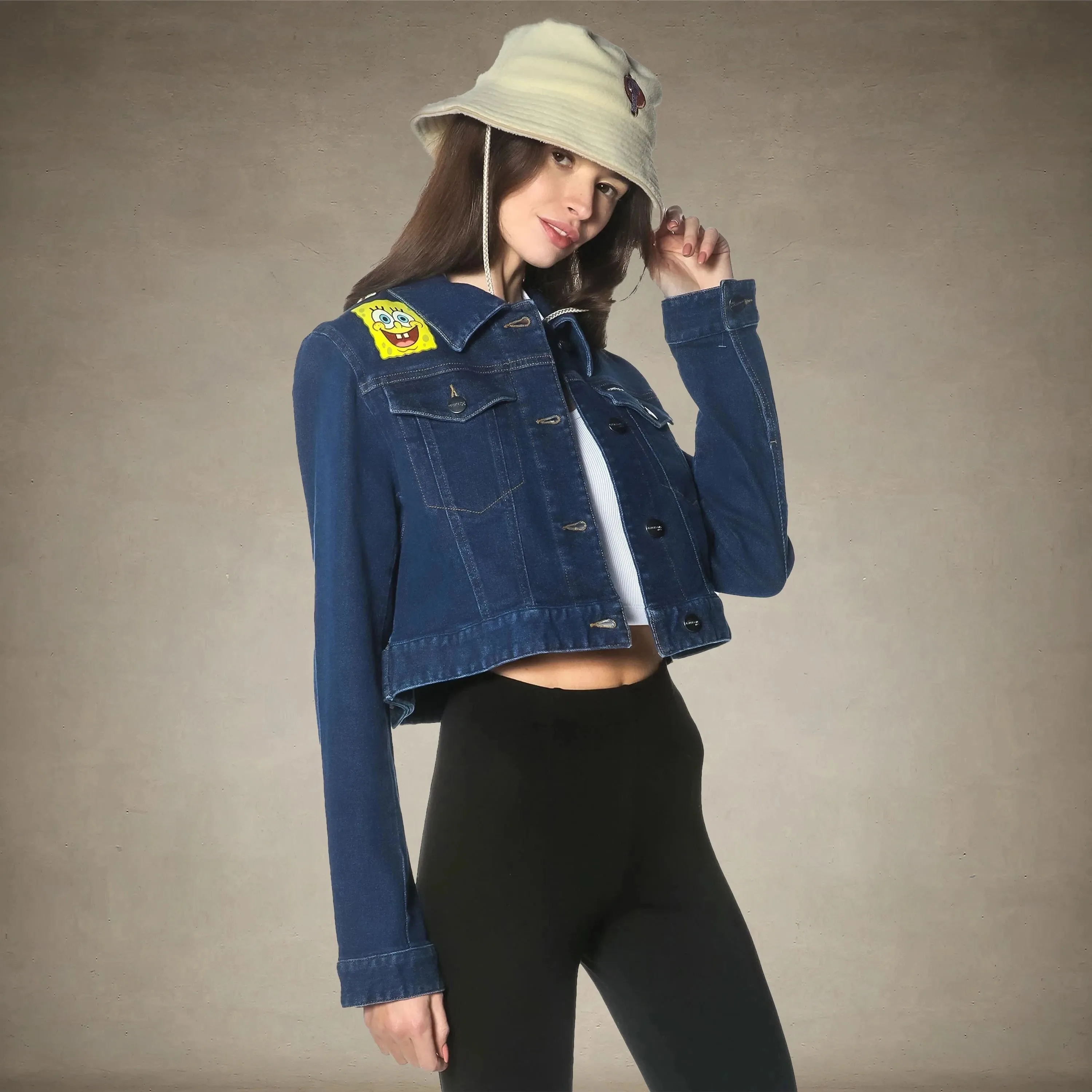 Women's Spongebob Denim Trucker Jacket - FINAL SALE