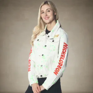 Women's White Denim Nickelodeon Trucker With Pai Jacket - FINAL SALE