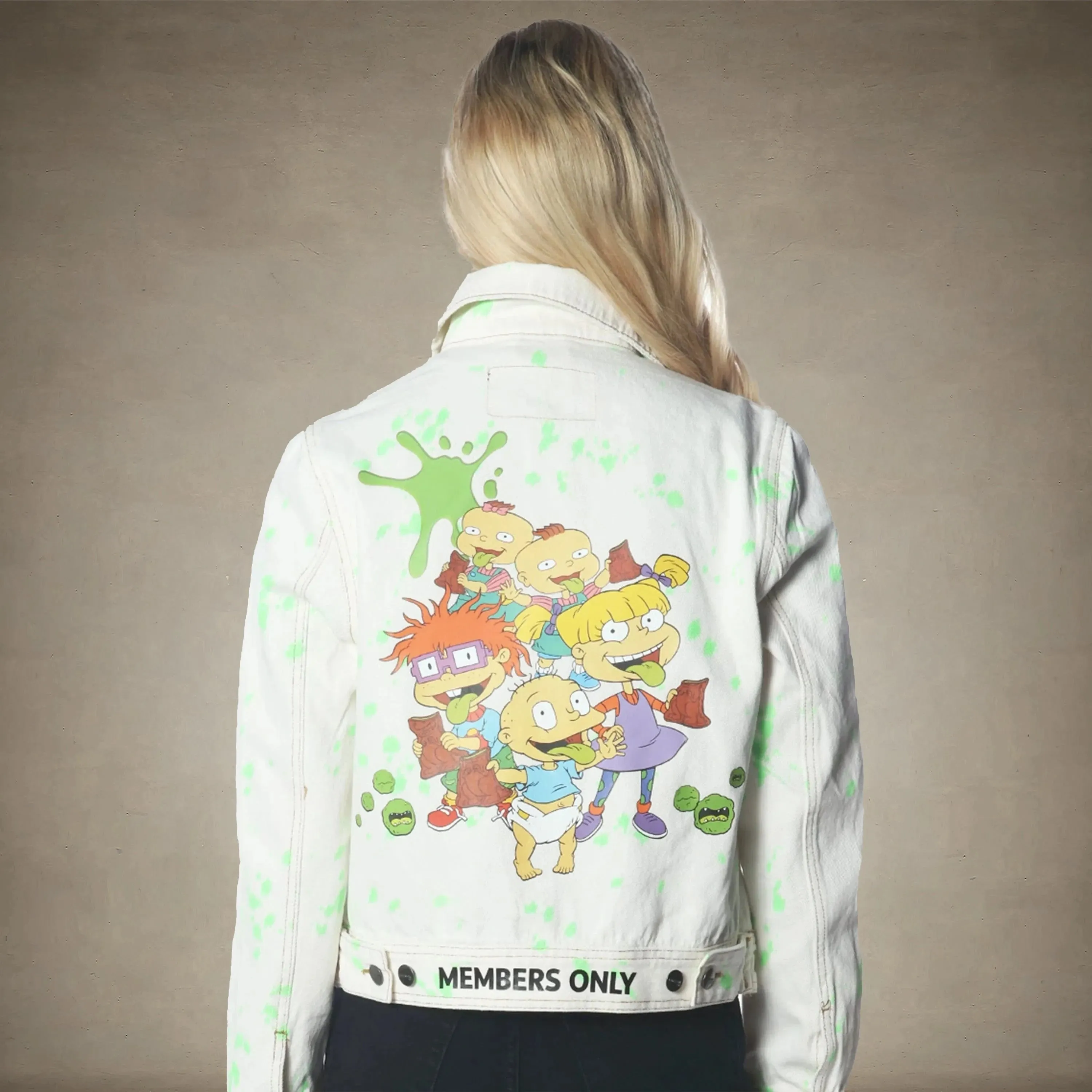 Women's White Denim Nickelodeon Trucker With Pai Jacket - FINAL SALE