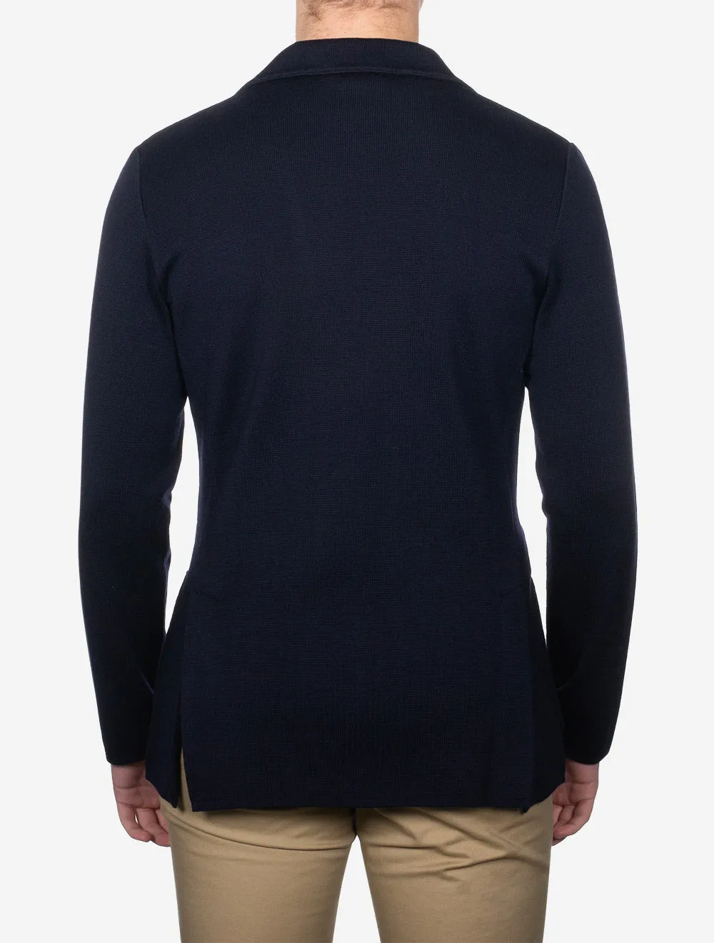 Wool Knit Jacket Navy