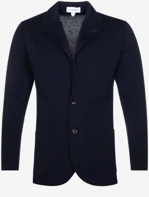 Wool Knit Jacket Navy