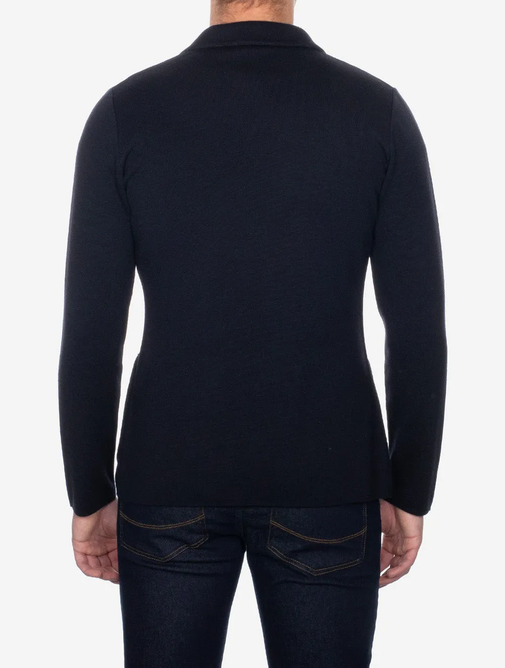 Wool Knit Jacket Navy