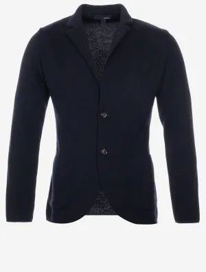 Wool Knit Jacket Navy