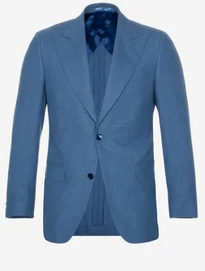 Wool Linen Blend Sport Jacket Blue